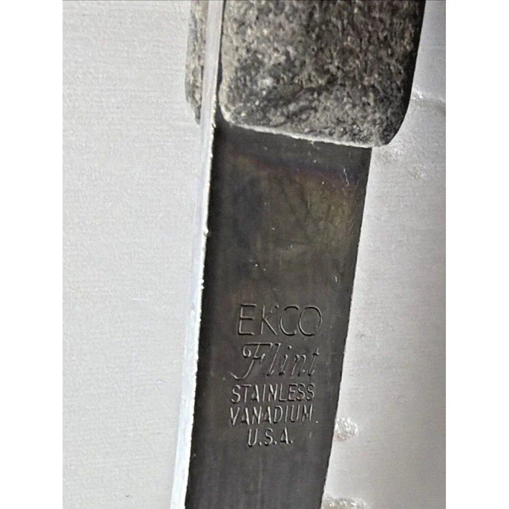 Vintage EKCO Flint Vanadium SHORT Slotted Spatula 10.5